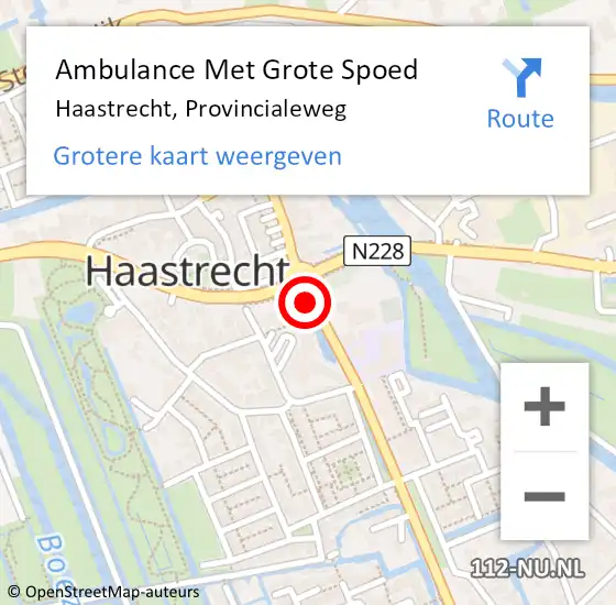 Locatie op kaart van de 112 melding: Ambulance Met Grote Spoed Naar Haastrecht, Provincialeweg op 9 november 2023 14:45