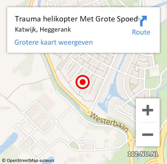 Locatie op kaart van de 112 melding: Trauma helikopter Met Grote Spoed Naar Katwijk, Heggerank op 9 november 2023 15:36