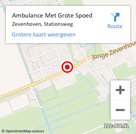 Locatie op kaart van de 112 melding: Ambulance Met Grote Spoed Naar Zevenhoven, Stationsweg op 9 november 2023 16:28