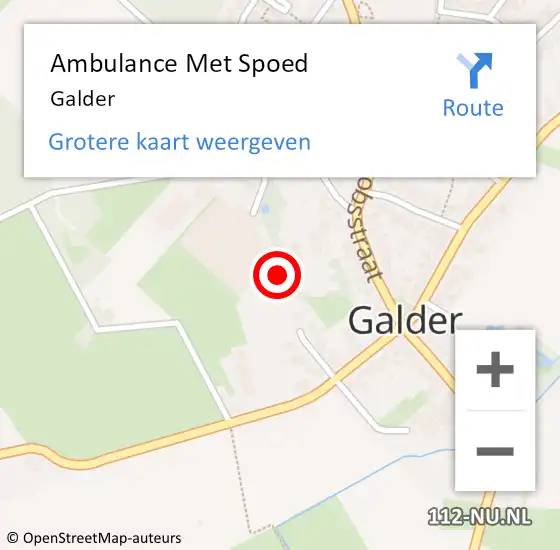 Locatie op kaart van de 112 melding: Ambulance Met Spoed Naar Galder op 9 november 2023 16:31