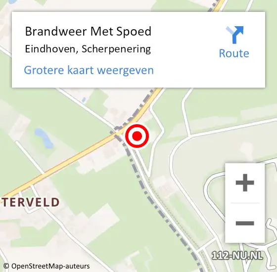 Locatie op kaart van de 112 melding: Brandweer Met Spoed Naar Eindhoven, Scherpenering op 9 november 2023 16:31