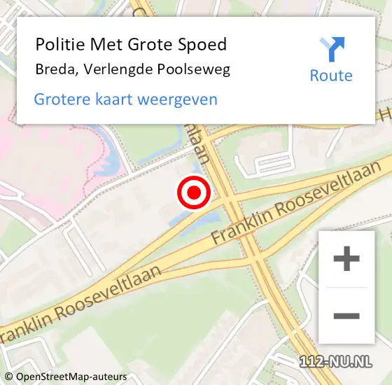 Locatie op kaart van de 112 melding: Politie Met Grote Spoed Naar Breda, Verlengde Poolseweg op 9 november 2023 16:46