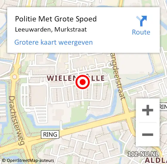 Locatie op kaart van de 112 melding: Politie Met Grote Spoed Naar Leeuwarden, Murkstraat op 9 november 2023 17:00