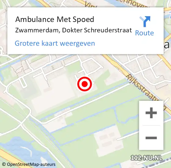 Locatie op kaart van de 112 melding: Ambulance Met Spoed Naar Zwammerdam, Dokter Schreuderstraat op 9 november 2023 17:33