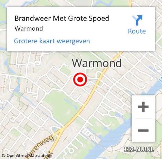 Locatie op kaart van de 112 melding: Brandweer Met Grote Spoed Naar Warmond op 9 november 2023 17:55