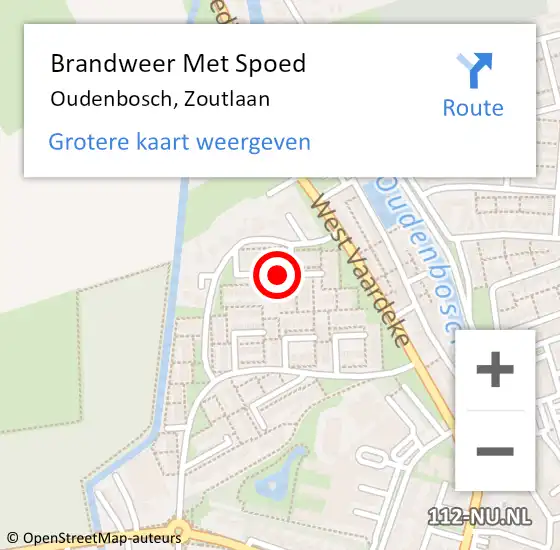 Locatie op kaart van de 112 melding: Brandweer Met Spoed Naar Oudenbosch, Zoutlaan op 9 november 2023 18:03