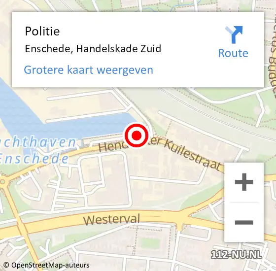 Locatie op kaart van de 112 melding: Politie Enschede, Handelskade Zuid op 9 november 2023 18:10