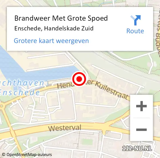 Locatie op kaart van de 112 melding: Brandweer Met Grote Spoed Naar Enschede, Handelskade Zuid op 9 november 2023 18:10