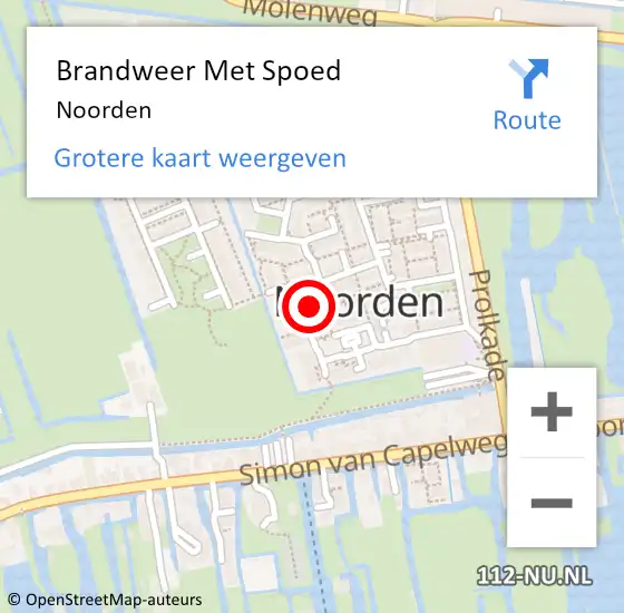 Locatie op kaart van de 112 melding: Brandweer Met Spoed Naar Noorden op 14 september 2014 19:17