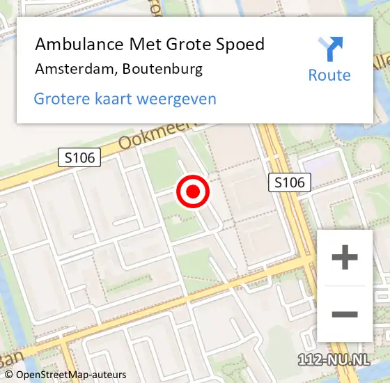 Locatie op kaart van de 112 melding: Ambulance Met Grote Spoed Naar Amsterdam, Boutenburg op 9 november 2023 20:03