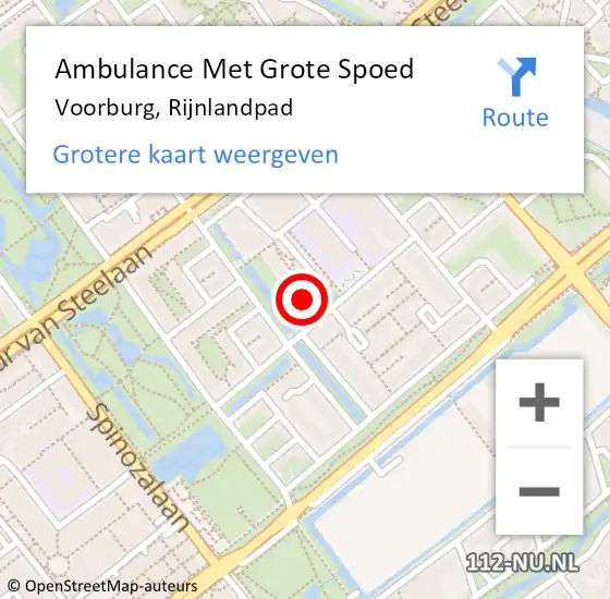 Locatie op kaart van de 112 melding: Ambulance Met Grote Spoed Naar Voorburg, Rijnlandpad op 9 november 2023 21:19