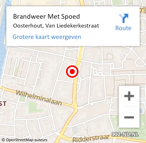Locatie op kaart van de 112 melding: Brandweer Met Spoed Naar Oosterhout, Van Liedekerkestraat op 9 november 2023 21:24