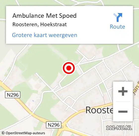 Locatie op kaart van de 112 melding: Ambulance Met Spoed Naar Roosteren, Hoekstraat op 9 november 2023 22:44