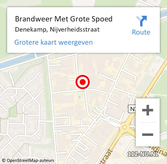 Locatie op kaart van de 112 melding: Brandweer Met Grote Spoed Naar Denekamp, Nijverheidsstraat op 9 november 2023 23:43