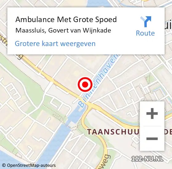 Locatie op kaart van de 112 melding: Ambulance Met Grote Spoed Naar Maassluis, Govert van Wijnkade op 9 november 2023 23:58