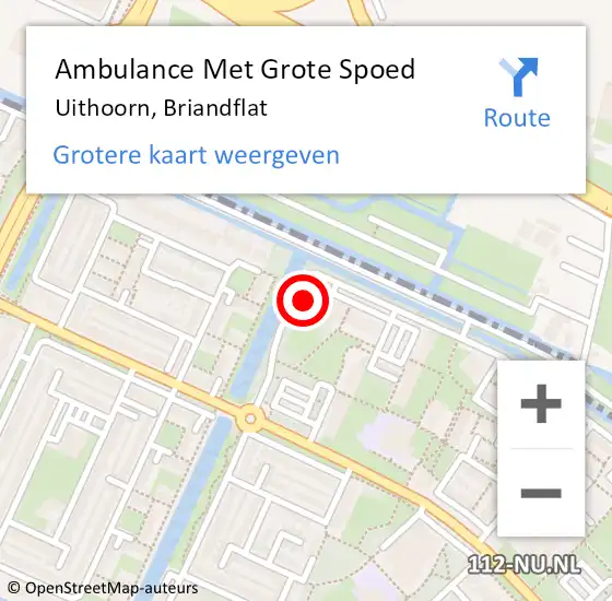 Locatie op kaart van de 112 melding: Ambulance Met Grote Spoed Naar Uithoorn, Briandflat op 10 november 2023 01:00