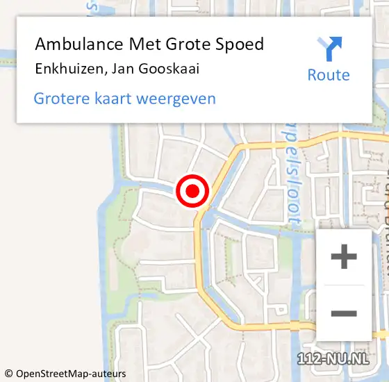 Locatie op kaart van de 112 melding: Ambulance Met Grote Spoed Naar Enkhuizen, Jan Gooskaai op 10 november 2023 07:42