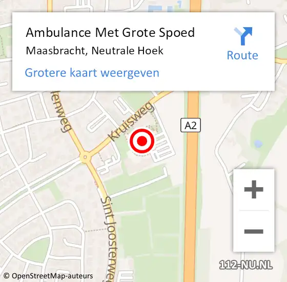 Locatie op kaart van de 112 melding: Ambulance Met Grote Spoed Naar Maasbracht, Neutrale Hoek op 10 november 2023 07:56