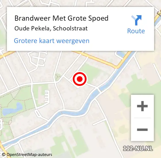 Locatie op kaart van de 112 melding: Brandweer Met Grote Spoed Naar Oude Pekela, Schoolstraat op 10 november 2023 08:40