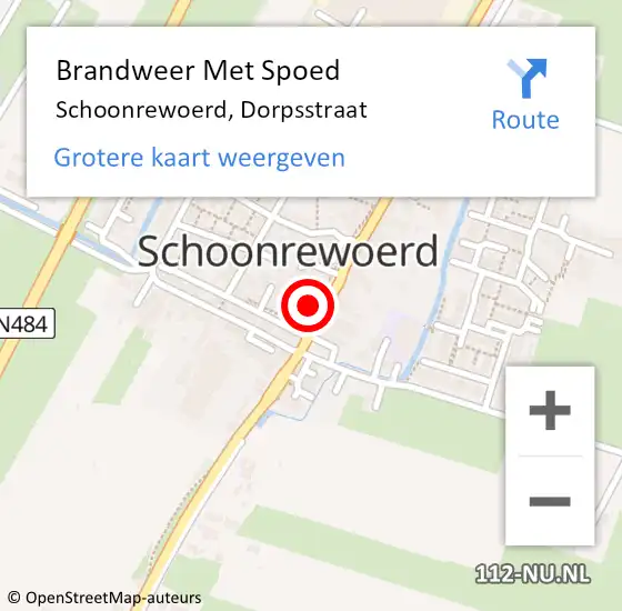 Locatie op kaart van de 112 melding: Brandweer Met Spoed Naar Schoonrewoerd, Dorpsstraat op 10 november 2023 08:42