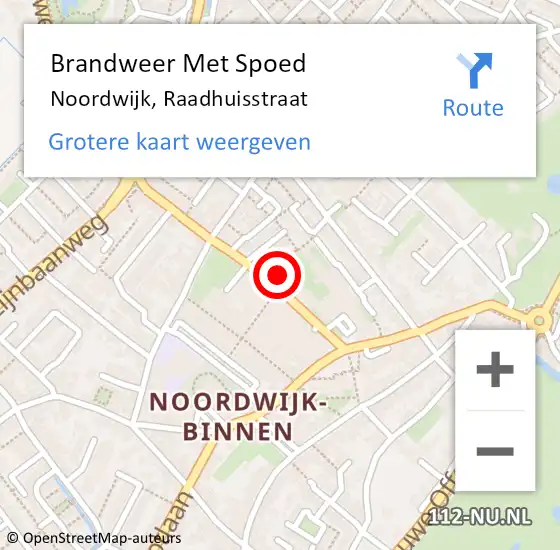 Locatie op kaart van de 112 melding: Brandweer Met Spoed Naar Noordwijk, Raadhuisstraat op 10 november 2023 08:59