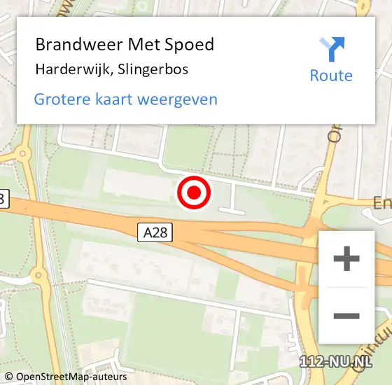 Locatie op kaart van de 112 melding: Brandweer Met Spoed Naar Harderwijk, Slingerbos op 14 september 2014 20:25