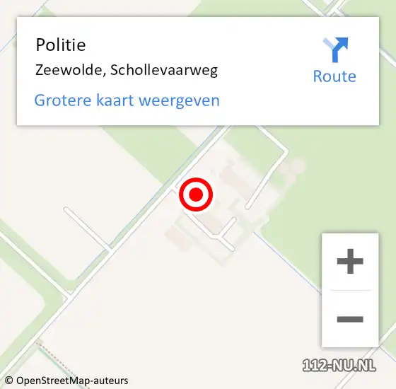 Locatie op kaart van de 112 melding: Politie Zeewolde, Schollevaarweg op 10 november 2023 10:26