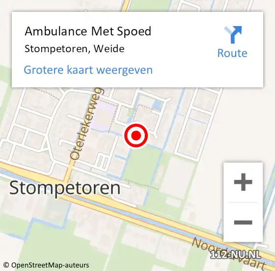 Locatie op kaart van de 112 melding: Ambulance Met Spoed Naar Stompetoren, Weide op 10 november 2023 10:28