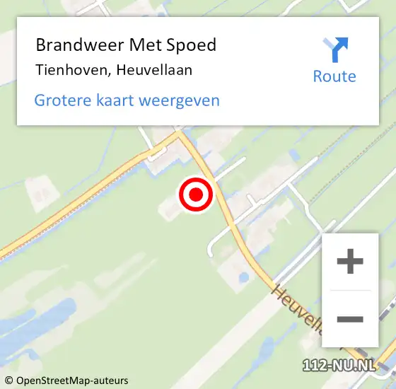 Locatie op kaart van de 112 melding: Brandweer Met Spoed Naar Tienhoven, Heuvellaan op 10 november 2023 11:02
