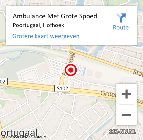 Locatie op kaart van de 112 melding: Ambulance Met Grote Spoed Naar Poortugaal, Hofhoek op 10 november 2023 11:25