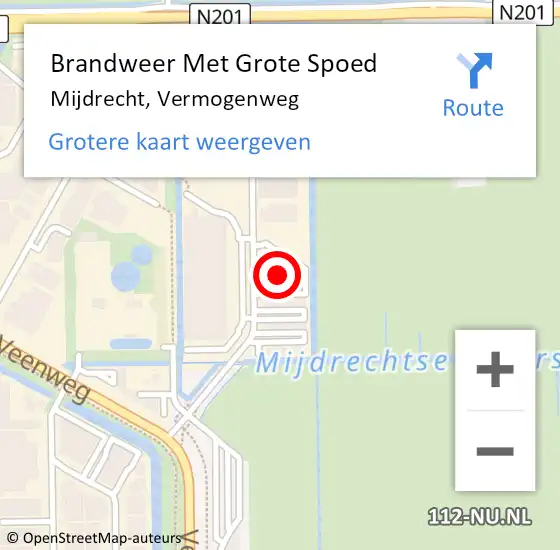 Locatie op kaart van de 112 melding: Brandweer Met Grote Spoed Naar Mijdrecht, Vermogenweg op 10 november 2023 12:29