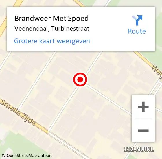 Locatie op kaart van de 112 melding: Brandweer Met Spoed Naar Veenendaal, Turbinestraat op 10 november 2023 13:07