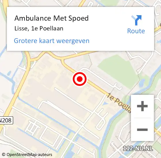 Locatie op kaart van de 112 melding: Ambulance Met Spoed Naar Lisse, 1e Poellaan op 10 november 2023 14:25