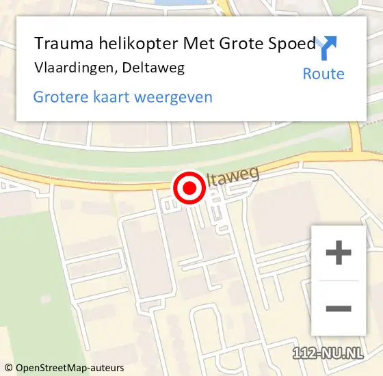 Locatie op kaart van de 112 melding: Trauma helikopter Met Grote Spoed Naar Vlaardingen, Deltaweg op 10 november 2023 14:32