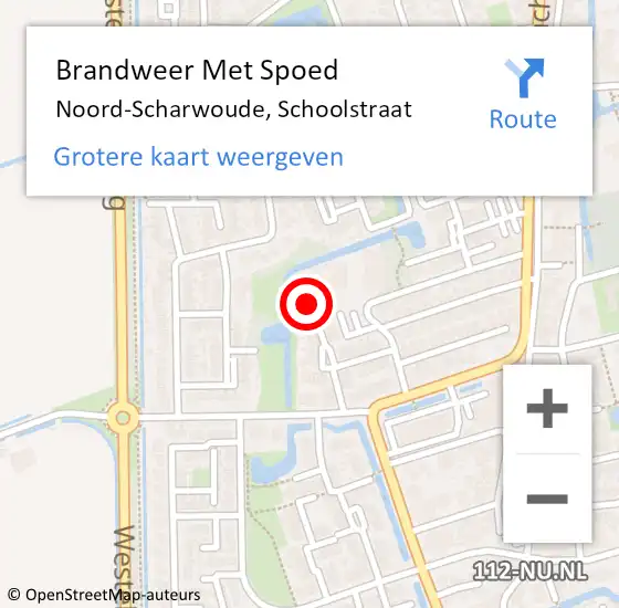 Locatie op kaart van de 112 melding: Brandweer Met Spoed Naar Noord-Scharwoude, Schoolstraat op 10 november 2023 15:31