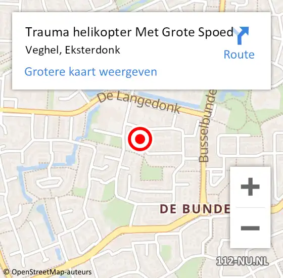 Locatie op kaart van de 112 melding: Trauma helikopter Met Grote Spoed Naar Veghel, Eksterdonk op 10 november 2023 16:33