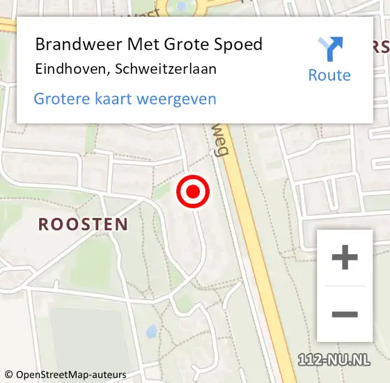 Locatie op kaart van de 112 melding: Brandweer Met Grote Spoed Naar Eindhoven, Schweitzerlaan op 10 november 2023 17:38