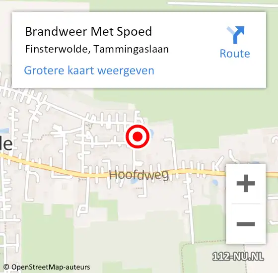 Locatie op kaart van de 112 melding: Brandweer Met Spoed Naar Finsterwolde, Tammingaslaan op 10 november 2023 19:21