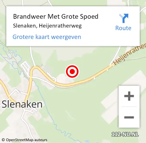 Locatie op kaart van de 112 melding: Brandweer Met Grote Spoed Naar Slenaken, Heijenratherweg op 10 november 2023 19:59