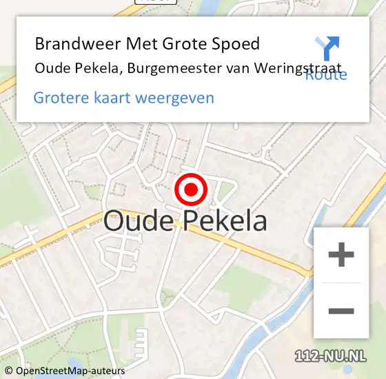 Locatie op kaart van de 112 melding: Brandweer Met Grote Spoed Naar Oude Pekela, Burgemeester van Weringstraat op 10 november 2023 22:35