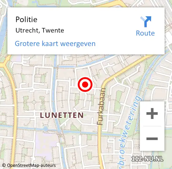 Locatie op kaart van de 112 melding: Politie Utrecht, Twente op 10 november 2023 23:40