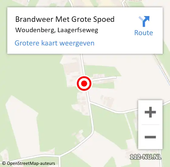 Locatie op kaart van de 112 melding: Brandweer Met Grote Spoed Naar Woudenberg, Laagerfseweg op 11 november 2023 00:06
