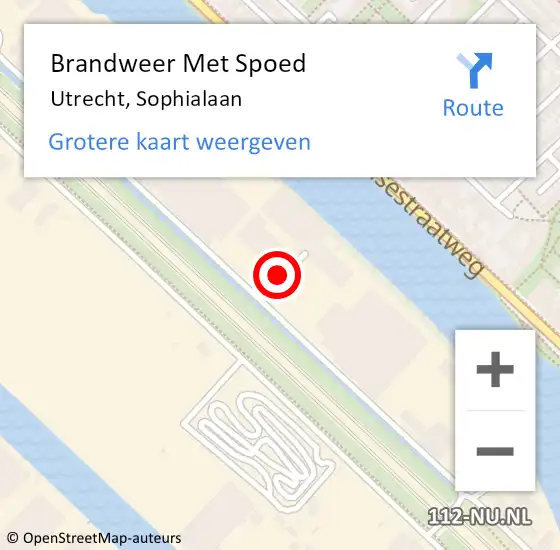 Locatie op kaart van de 112 melding: Brandweer Met Spoed Naar Utrecht, Sophialaan op 11 november 2023 00:10