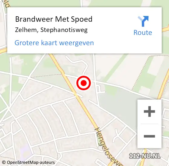 Locatie op kaart van de 112 melding: Brandweer Met Spoed Naar Zelhem, Stephanotisweg op 11 november 2023 08:07