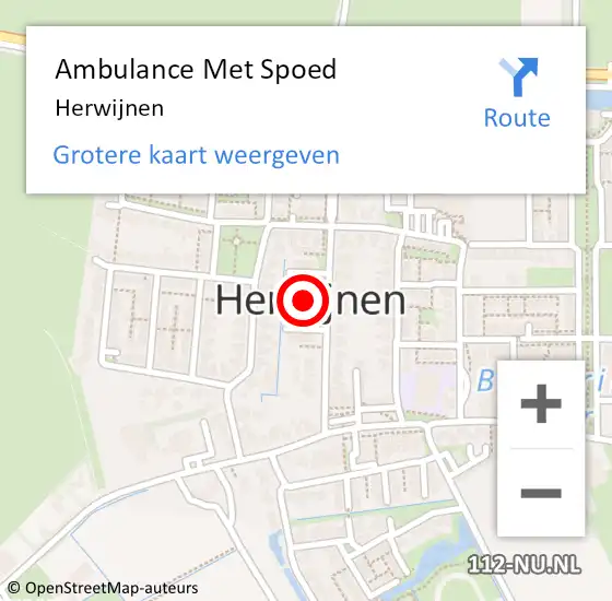 Locatie op kaart van de 112 melding: Ambulance Met Spoed Naar Herwijnen op 11 november 2023 09:08