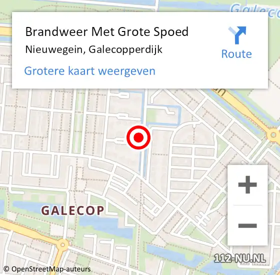 Locatie op kaart van de 112 melding: Brandweer Met Grote Spoed Naar Nieuwegein, Galecopperdijk op 11 november 2023 09:14