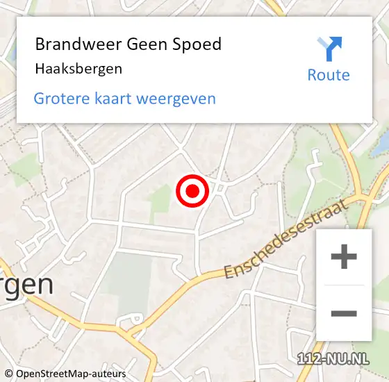 Locatie op kaart van de 112 melding: Brandweer Geen Spoed Naar Haaksbergen op 11 november 2023 09:57