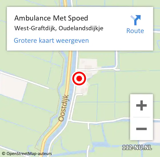 Locatie op kaart van de 112 melding: Ambulance Met Spoed Naar West-Graftdijk, Oudelandsdijkje op 11 november 2023 10:11