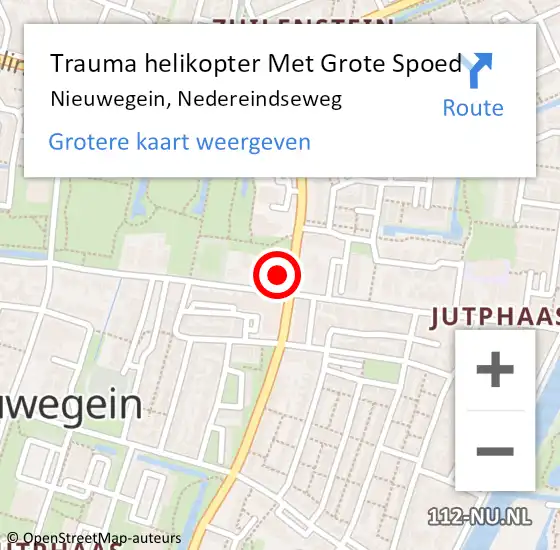 Locatie op kaart van de 112 melding: Trauma helikopter Met Grote Spoed Naar Nieuwegein, Nedereindseweg op 11 november 2023 10:15