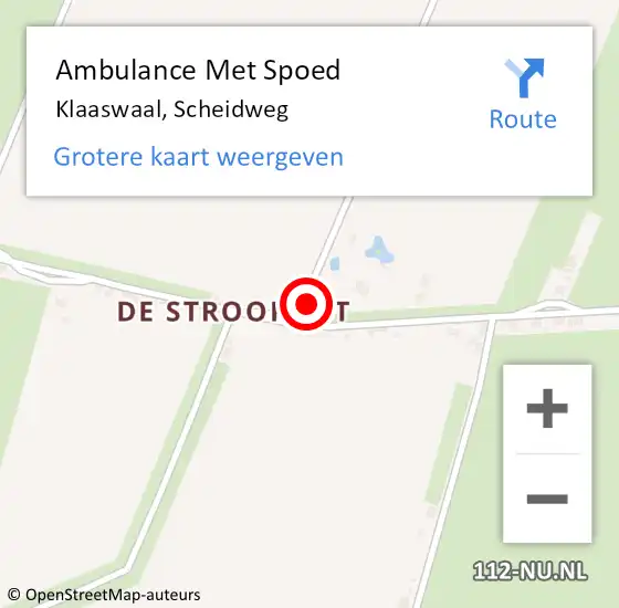 Locatie op kaart van de 112 melding: Ambulance Met Spoed Naar Klaaswaal, Scheidweg op 11 november 2023 10:20